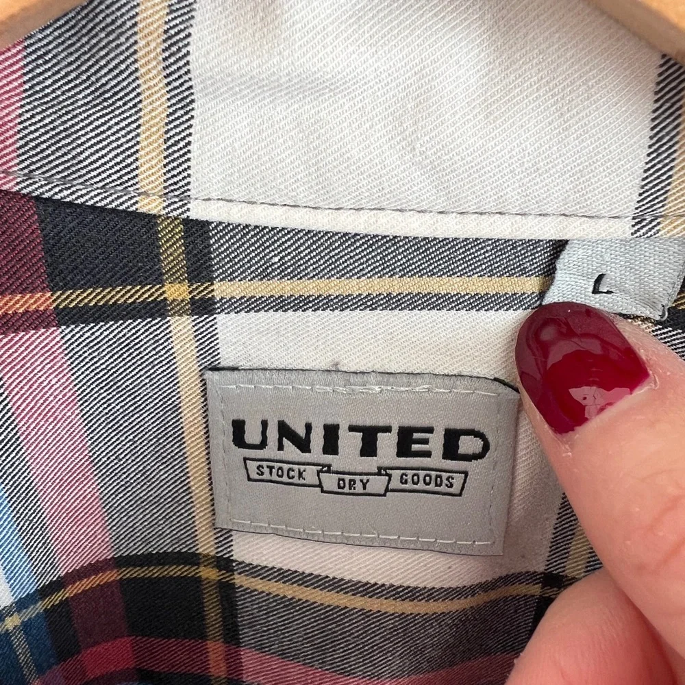 UNITED STOCK DRY GOODS shirt / plaid button down / men's M - Picture 6 of 6
